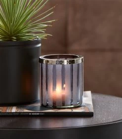 Waxinelichthouder Glas, Theelichthouder Streep - Santa Monica - Paars -Decoratie Verkoop 0ebea79f3b8949709e48174cc5b60ffd