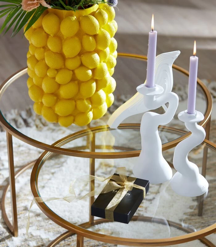 PRESENT TIME Kaarsenhouder Organic Swirl - Wit - 12x11,5x25,5cm 2 PRESENT TIME Kaarsenhouder Organic Swirl - Wit - 12x11,5x25,5cm - Afbeelding 2