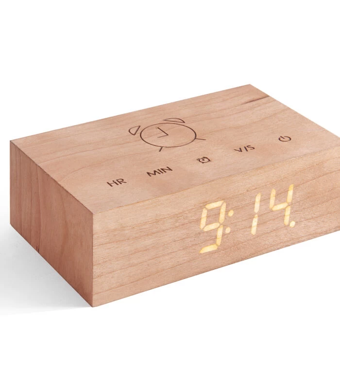 Flip Click Clock Wekker - Kersen/LED Wit 1 Flip Click Clock Wekker - Kersen/LED Wit