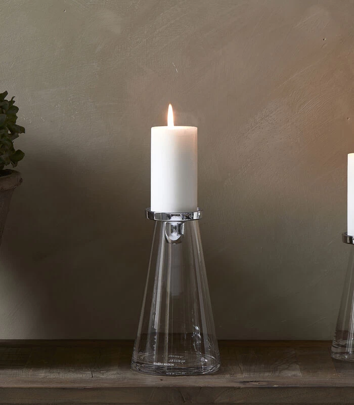 Kaarshouder Glas, Vulbare Kandelaar - Solène - Transparant - Maat L 2 Kaarshouder Glas, Vulbare Kandelaar - Solène - Transparant - Maat L - Afbeelding 2