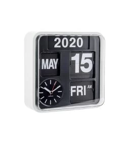 Karlsson Wandklok Mini Flip - Wit/Zwart - 24x24x10cm