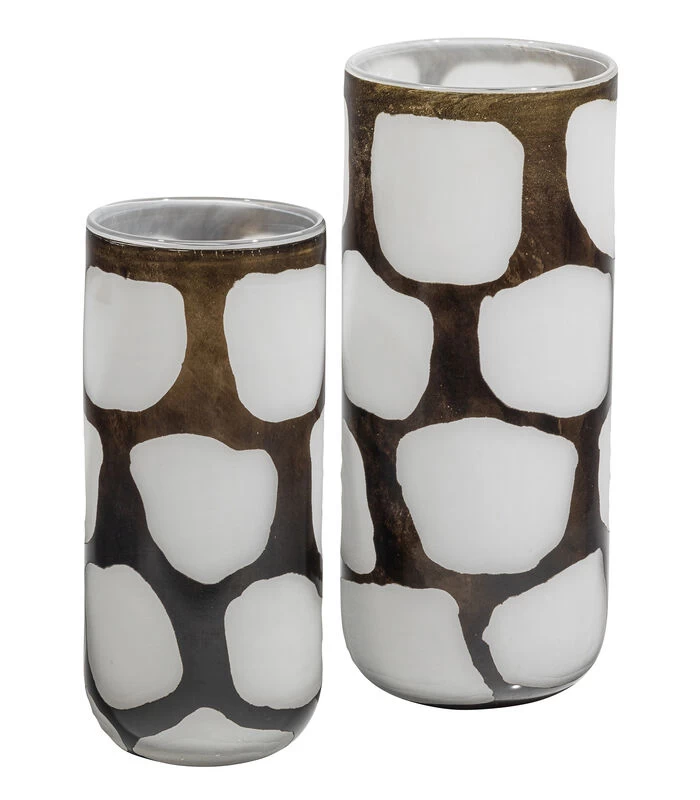 Blair Handgemaakte Vaas- Glas - Zwart/ Wit - 28x12x12 3 Blair Handgemaakte Vaas- Glas - Zwart/ Wit - 28x12x12 - Afbeelding 3