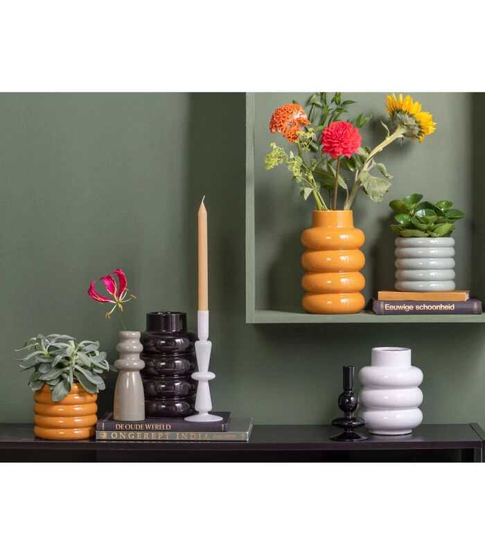 PRESENT TIME Vaas Bobbly Glazed - Zwart - Ø15x24cm 2 PRESENT TIME Vaas Bobbly Glazed - Zwart - Ø15x24cm - Afbeelding 2