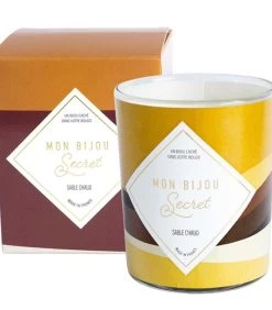 Geurkaars Zand Met Gouden Messing Ring