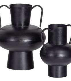 Exclusive Vere Vaas - Metaal - Zwart - 37x30x30 -Decoratie Verkoop 22db31751d534ebc8a80ff9e2bf85051