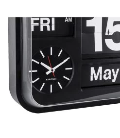 Karlsson Wandklok Big Flip - Zwart - 43x43x16cm -Decoratie Verkoop 2c27c9c781a64e8182c4608533767561