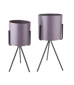 PRESENT TIME Bloempot Set Pedestal XL - Paars - Ø23+Ø20 Cm