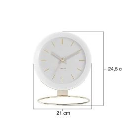 Karlsson Tafelklok Globe - Wit - 21x24,5x14cm -Decoratie Verkoop 3614f65857d64499998f2fa92e1bdc2c