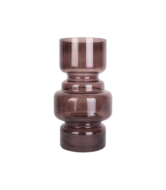 PRESENT TIME Vaas Courtly - Glas Chocolade Bruin - Large - 14x25cm 1 PRESENT TIME Vaas Courtly - Glas Chocolade Bruin - Large - 14x25cm