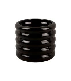 PRESENT TIME Bloempot Bobbly Glazed - Zwart - Ø17,5cm