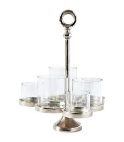 Windlichten Voor Binnen - Lisbon Multiple Hurricane S - Zilver - 1 Stuks