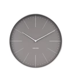 Karlsson Wandklok Normann Station - Warm Grijs, Geborsteld Case - Ø37,5cm