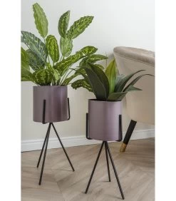 PRESENT TIME Bloempot Set Pedestal XL - Paars - Ø23+Ø20 Cm -Decoratie Verkoop 53911e9803ac423986ac9bf1903e082f