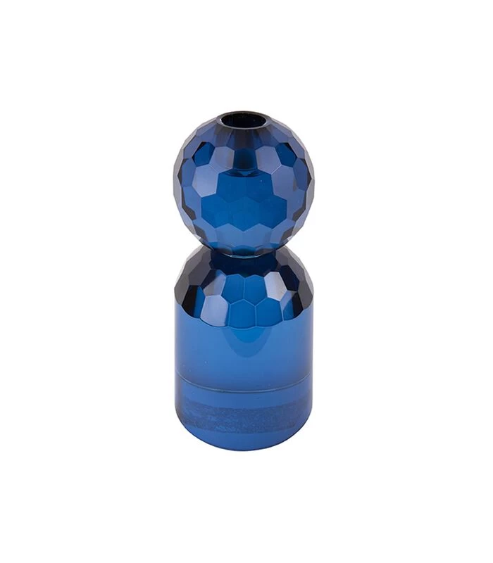 PRESENT TIME Kandelaar Crystal Art - Rond Blauw - Large - 7x7x14,3cm 1 PRESENT TIME Kandelaar Crystal Art - Rond Blauw - Large - 7x7x14,3cm