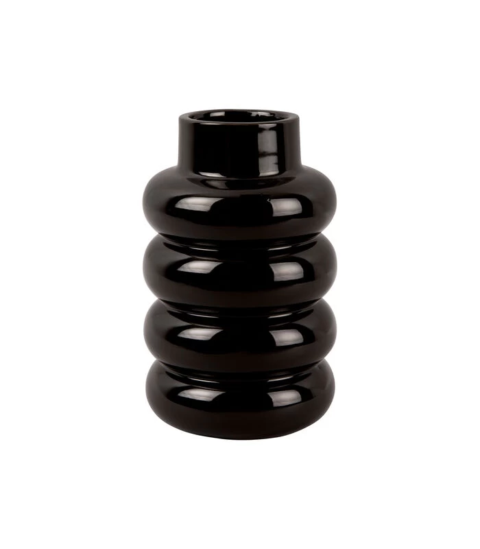 PRESENT TIME Vaas Bobbly Glazed - Zwart - Ø15x24cm 1 PRESENT TIME Vaas Bobbly Glazed - Zwart - Ø15x24cm