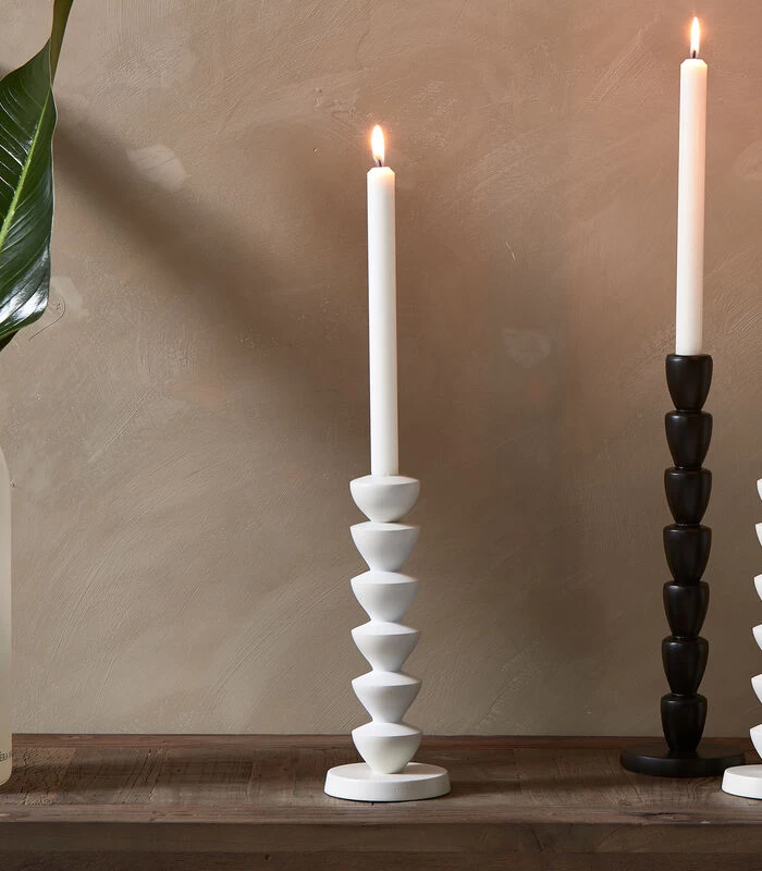 Kaarshouder Wit, Kandelaar - Isla Candle - Mat Wit 2 Kaarshouder Wit, Kandelaar - Isla Candle - Mat Wit - Afbeelding 2