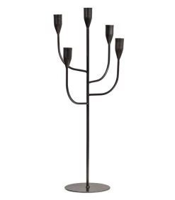 Kent Kandelaar - Metaal - Zwart - 57x26x26