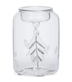 Theelichthouder RM Fall Leave Transparant