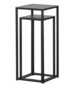 WOOOD Saul Plantentafels - Metaal - Zwart - Set Van 2 -Decoratie Verkoop 7aca556768b2434b80290e2f722e8d76