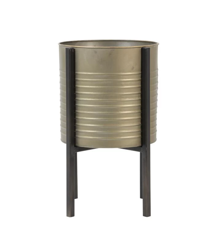 Bloempot + Standaard Caski - Tin Brons/Zwart - Ø28,5x80cm 3 Bloempot + Standaard Caski - Tin Brons/Zwart - Ø28,5x80cm - Afbeelding 3