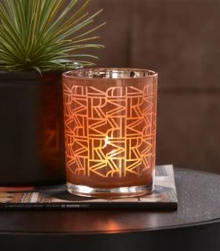 Waxinelichthouder Glas, Theelichthouder Patroon - Carnelian - Oranje -Decoratie Verkoop 862b3ff624af435f8bad77c1de200317