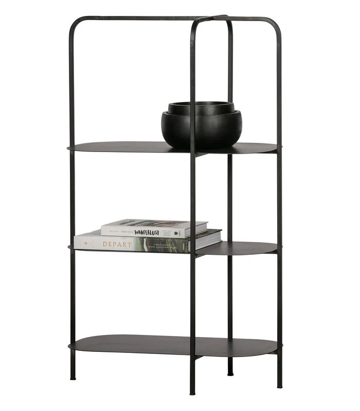 WOOOD Reina Deco Rek - Metaal - Zwart - 86x52x26 3 WOOOD Reina Deco Rek - Metaal - Zwart - 86x52x26 - Afbeelding 3