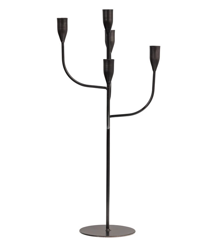 Kent Kandelaar - Metaal - Zwart - 57x26x26 3 Kent Kandelaar - Metaal - Zwart - 57x26x26 - Afbeelding 3