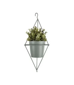 PRESENT TIME Hangende Plantenpot Spatial Diamond - IJzer Jade Groen - 13x12cm