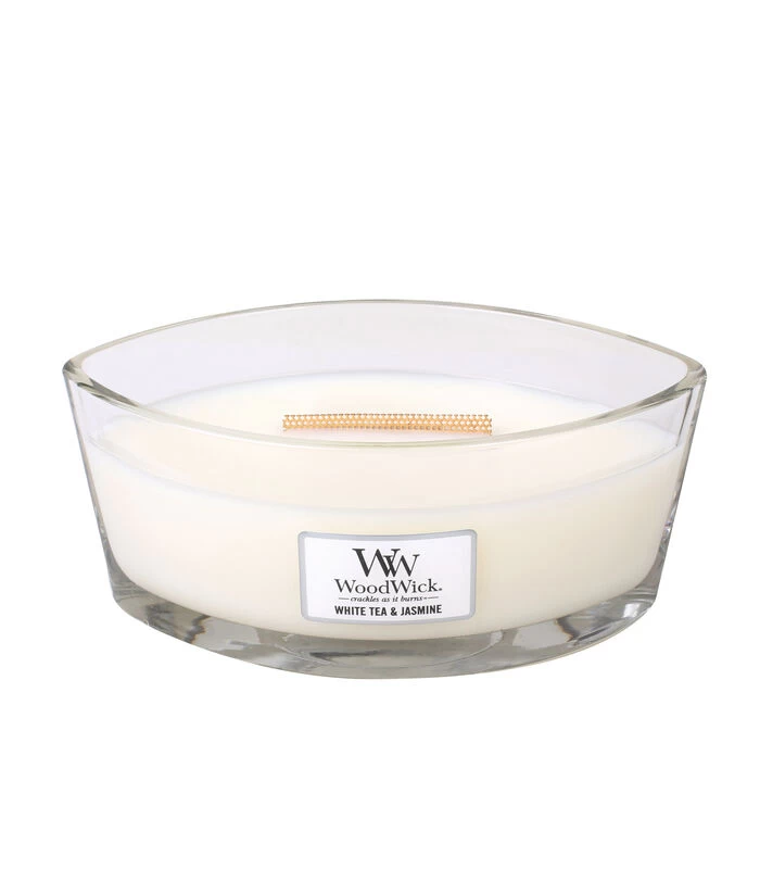 WoodWick Kaars White Tea & Jasmine Ellipse Kaars 1 WoodWick Kaars White Tea & Jasmine Ellipse Kaars