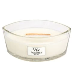 WoodWick Kaars White Teak Ellipse