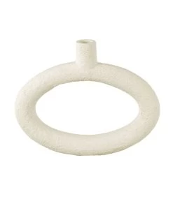 PRESENT TIME Vaas Ring - Polyresin - Ovaal Wijd Wit - 25x3,5x20,5cm