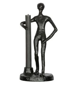 Exclusive Mattie Kaarsenhouder - Metaal - Zwart - 26x13x12