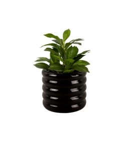 PRESENT TIME Bloempot Bobbly Glazed - Zwart - Ø17,5cm -Decoratie Verkoop b76b9cd109574999a772f36820cfe16f