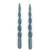 Gedraaide Kaarsen - Swirl Kaarsen - Twisted Candles - Blauw - 2 Stuks - 30 Cm