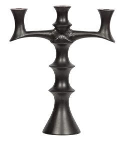 Exclusive Finn Kaarsenstandaard - Metaal - Zwart - 40x34x12