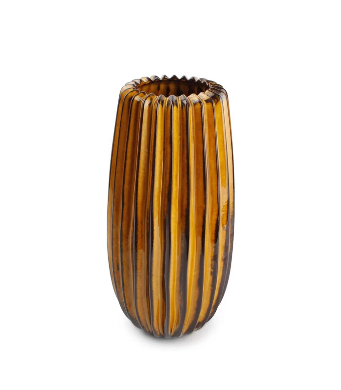 Vaas 16xH34cm Geel Coral 1 Vaas 16xH34cm Geel Coral