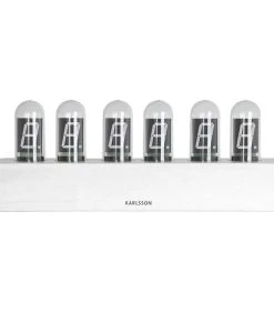 Karlsson Tafelklok Cathode - Eikenhout Voet - Wit - 28x7,5x11cm