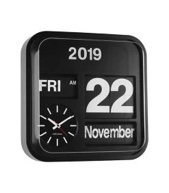 Karlsson Wandklok Big Flip - Zwart - 43x43x16cm