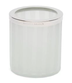 Waxinelichthouder Glas, Theelichthouder Streep - Santa Monica - Wit