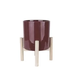 PRESENT TIME Plantenpot Trestle - Keramiek Warm Rood - 20x20cm