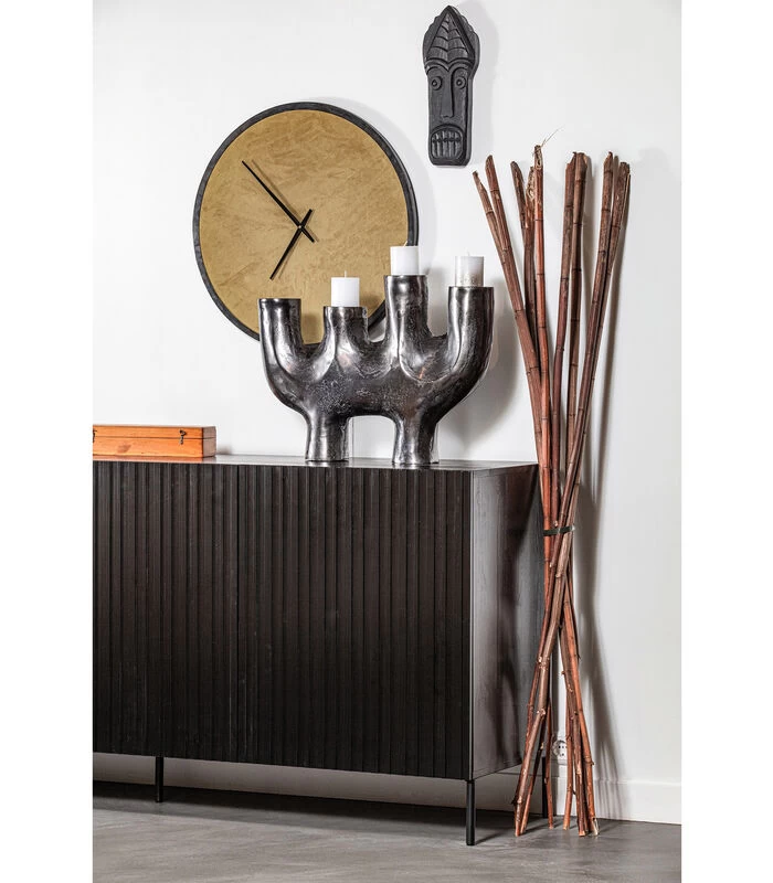 WOOOD Renske Wandklok - Velvet - Okergeel - 5x62x62 2 WOOOD Renske Wandklok - Velvet - Okergeel - 5x62x62 - Afbeelding 2