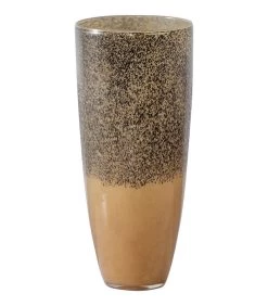 BePureHome Dipped Vaas - Glas - Zwart/Goud - 34x15x15